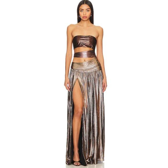 Retrofete Lia Dress Pink Purple Ombre Cut Out Strapless Maxi Size XS - Picture 10 of 10